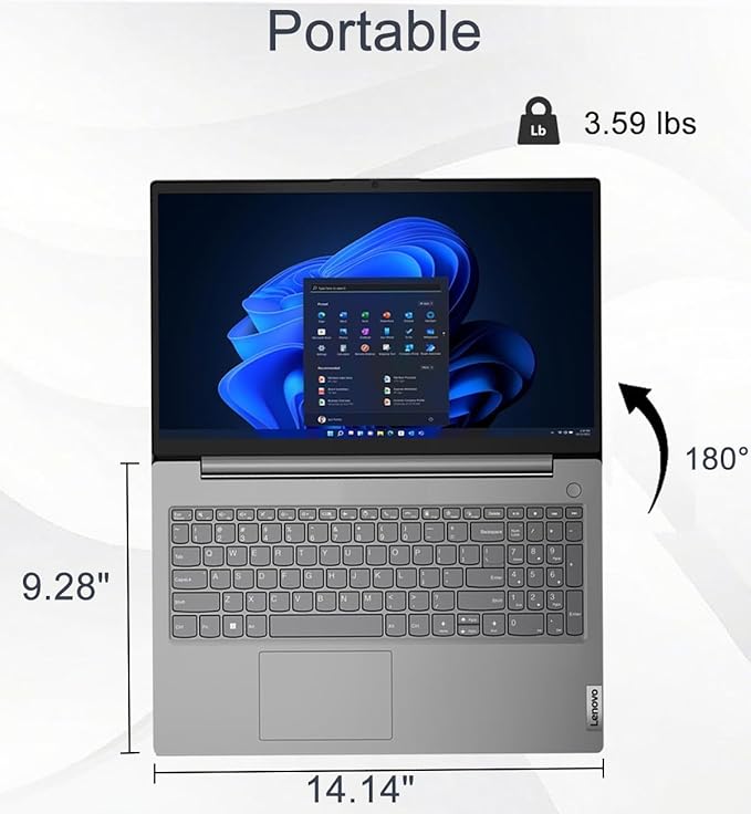 Lenovo Laptop V15 for Business and Student (15.6" FHD Anti-Glare, AMD Ryzen 5 7520U (> Intel i5-1235U), 16GB DDR5 RAM, 1TB SSD), Numeric Keypad, Webcam w/Shutter, Ethernet, Wi-Fi 6, HDMI, Win 11 Pro