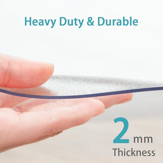 FURKIT Refrigerator Mat, Clear Anti-Slip PVC Floor Protector, 2mm Thickness Scratch-Resistant Floor Mat