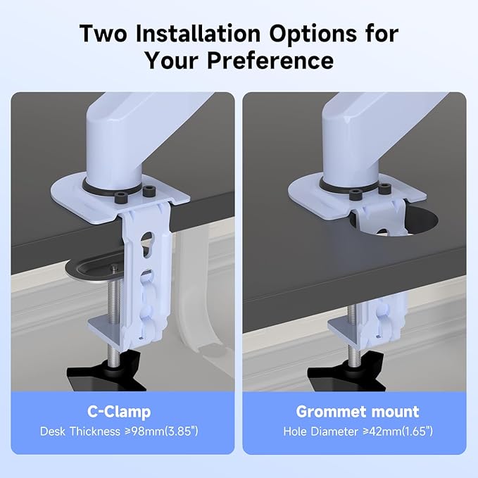 Suptek Monitor Mount Gas Spring Monitor Arm Desk Mount Fully Adjustable Fits 17-32inch Monitors Weight Capacity up to 22 lbs,Blue(MD8BLUE)