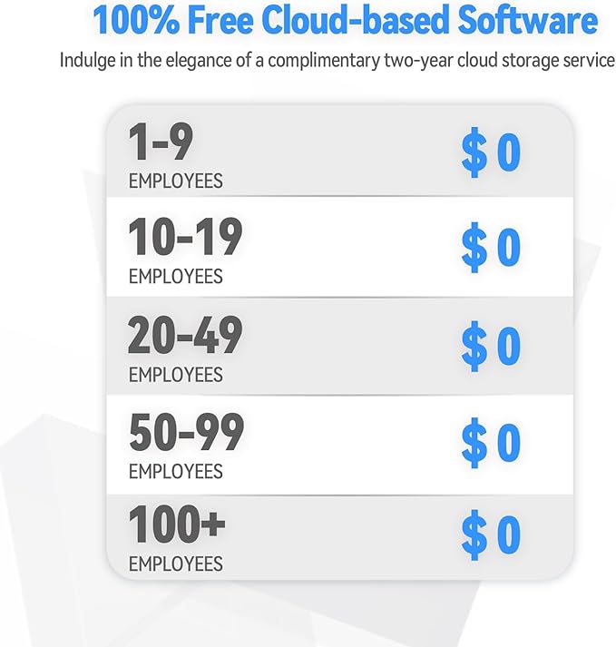 NGTeco Cloud Time Clock, Upgraded TC1 Remote Control 2.4GHz WiFi Time Card Machine for Small Business with Software & App for iOS/Android, Includes 5 RFID Cards No Monthly Fees