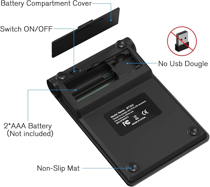 cimetech BT Number Pad, Wireless Numeric Keypad Numpad, 22 Keys Portable Mini Financial Accounting Keyboard for Laptop Notebook, Desktop, Surface Pro, PC