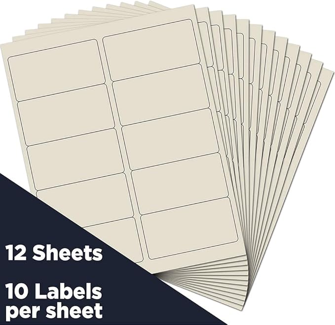 JAM PAPER Shipping Address Labels - Standard Mailing - 2 x 4 - Ivory - 120/Pack