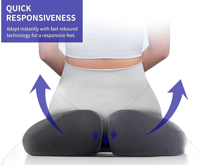 SupremeComfort X-Large Gel Infused High Density Foam Seat Cushion for Office Chair, Kitchen Chair, Car Seats- Elevate Your Seating Experience -Pressure Sore and Tailbone Pain Relief