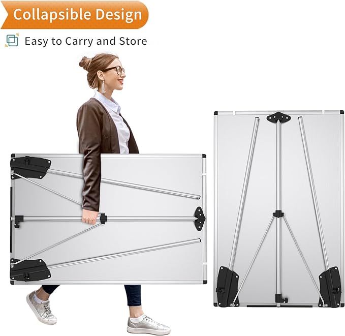 VIZ-PRO Whiteboard Easel, 36 x 24 Inches, Portable Dry Erase Board Height Adjustable for School Office and Home