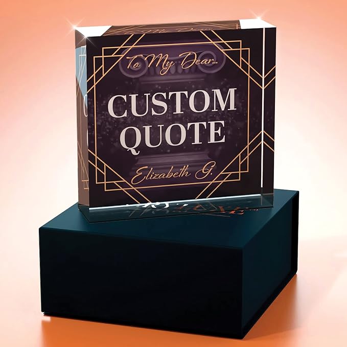 Custom Acrylic Sign Personalized, Custom Desk Name Plate, 18 Styles, (4"x4"), With Gift Box, USA Made by Acryluxe. (Fantasy)