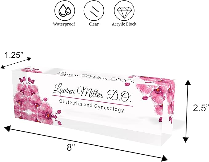 Desk Name Plate for Women, Acrylic Desk Name Plaque, Chiropractor Gift, Personalized Name Plate for Desk, Executive Custom Desk Name Plate