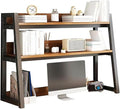 FPIGSHS Desktop Hutch Shelf，2-Tier Computer Desktop Bookcase Desk Organizer Shelf for Top Multipurpose Countertop Display Storage Rack for Home Office Dorm Use (75cm/29.5in)