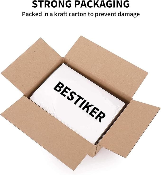 100 Sheets Sticker Paper Matte White, 8.5" x 11" Label Paper for Laser & Inkjet Printer, Full Sheet Label for Shipping Address Mailing