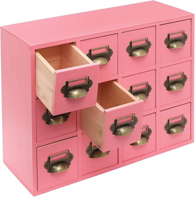Vintage 12-Drawer Storage Cabinet – Multipurpose Desktop Organizer for Office, Craft & Home