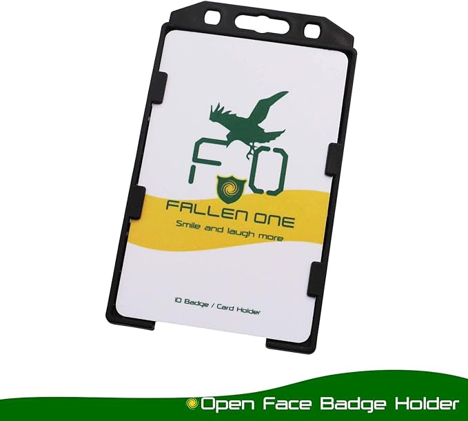 Fallen One 2 Pack Plastic ID Badge Holder, Vertical, Double Sided