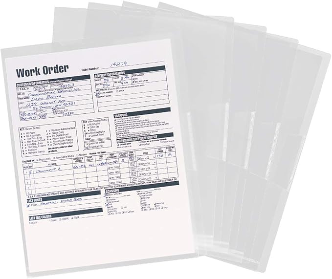 Smead Organized Up Poly Translucent Project File Jacket, Letter Size, Clear, 10 per Pack (85753)