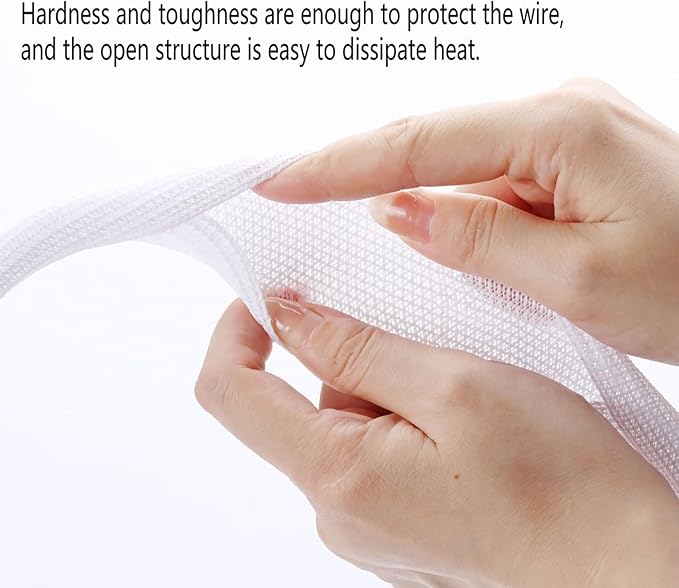 1/4" x50ft Split Sleeve Cable Organizer - Wire Protector Sleeving for Desk, PC, TV, Home Office | Cord Management Cover, Easy Install, White