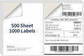 NefLaca 8.5 x 5.5 Half Sheet Shipping Labels for Laser and Inkjet Printers, 2 Per Page Self Adhesive Mailing Labels, White Blank Labels [500 Sheet 1000 Labels]