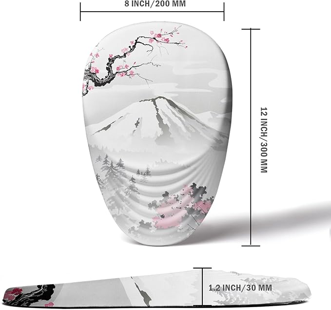 Ergonomic Mouse Pad with Wrist Support, Japanese Sakura Mouse Pad Wrist Rest Design and Non-Slip PU Base, Desktop Mousepads for Pain Relief, Desk, Computer, Office & Home, Fujiyama