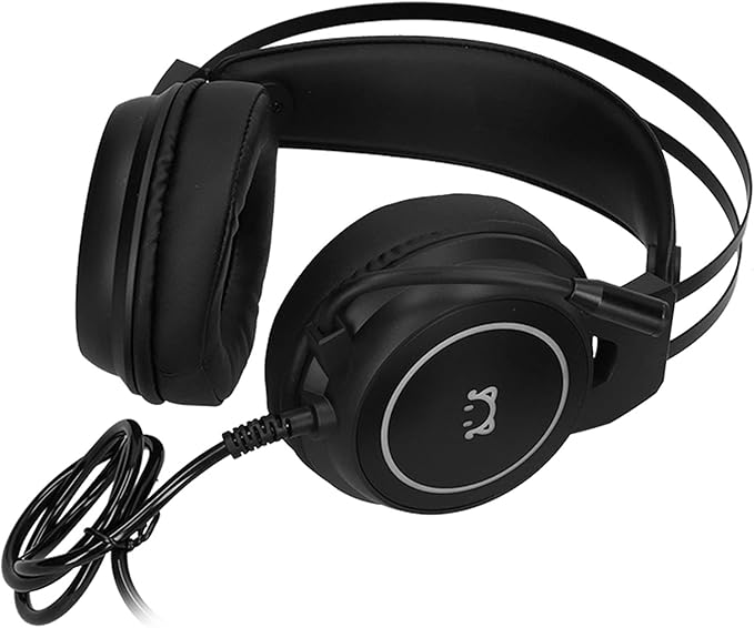 ChiweiJ Head Mounted Gaming Headset with 50mm Speaker Unit, Over Ear Stereo Headphone, 360° All Round Pointing Bendable Microphone, USB 7.1 Surround Sound for PC Gaming and Music Listening (Black)