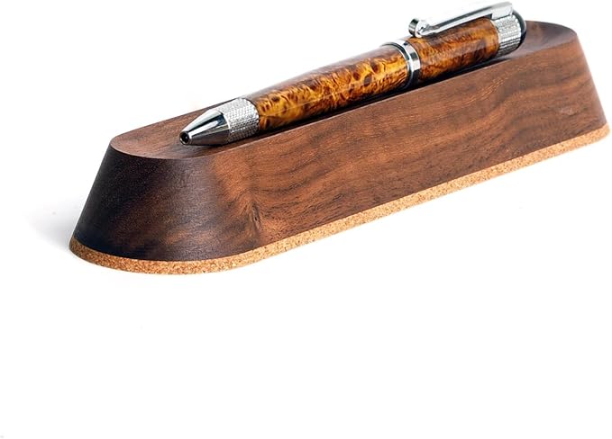 Wood Pen Tray – Handmade Walnut Desk Organizer, Minimalist Pen Holder for Office, Home, Gift (MODEL-2-WALNUT)