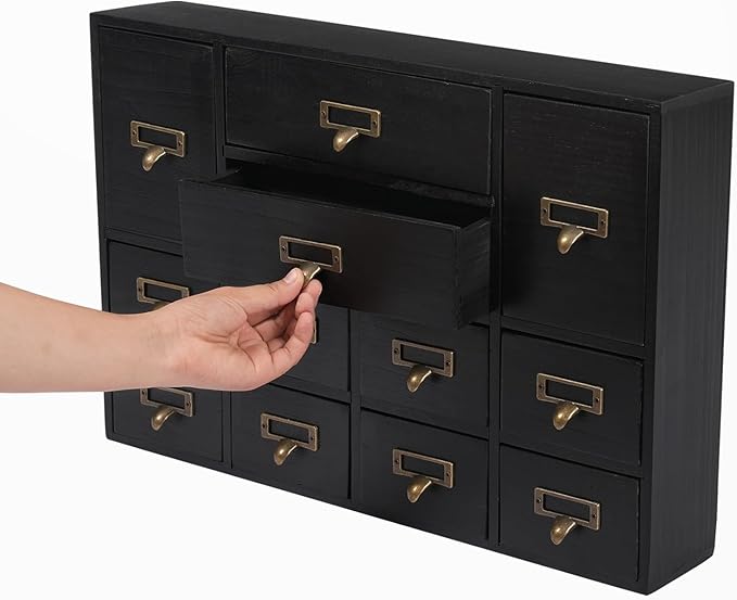Vintage 12-Drawer Storage Cabinet – Multipurpose Desktop Organizer for Office, Craft & Home
