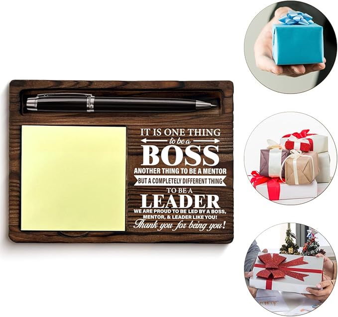 Boss Appreciation Gifts for Men, Gifts for Bosses Leader Boss's Day Going Away Retirement Farewell Birthday, Best Boss Gift Sticky Note Holder for Office Decor