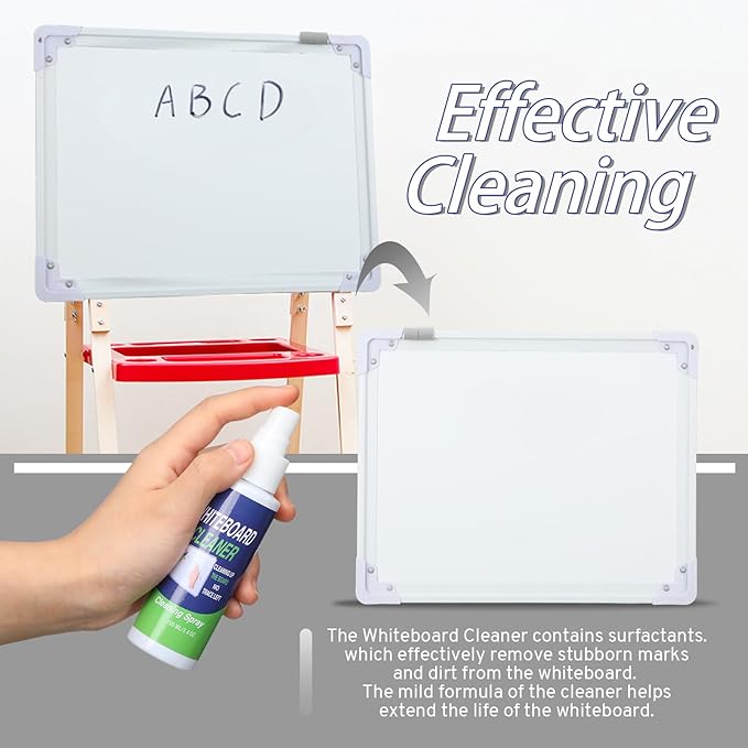 6 Pack Whiteboard Cleaner 3.4 Fl oz White Board Cleaning Spray Dry Erase Board Cleaner with Microfiber Shag Whiteboard Eraser Removes Stubborn Marks from Chalkboard(Grey)