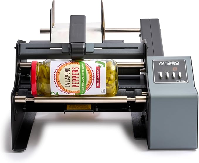 Primera AP380 Label Applicator Bottle Labeling Machine for Cylindrical Containers (74291) - Adjustable, semi-Automatic, Labels up to 1500 containers per Hour