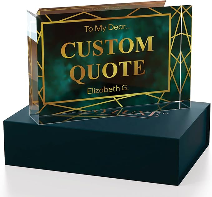 Personalized Gifts, Custom Quote Block Letter Board,Crystal-Clear Acrylic with Gift Box,17 Styles, Holiday and Christmas Gift for Mom, Dad, Girlfriend, Him or Her, Husband, Wife (4"x6", Affluent)