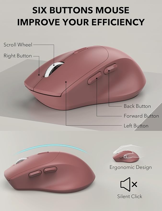 Wireless Keyboard and Mouse Combo - Full-Sized Ergonomic Keyboard with Wrist Rest, Phone Holder, Sleep Mode, Silent 2.4GHz Cordless Keyboard Mouse Combo for Computer, Laptop, PC, Mac, Windows -Trueque