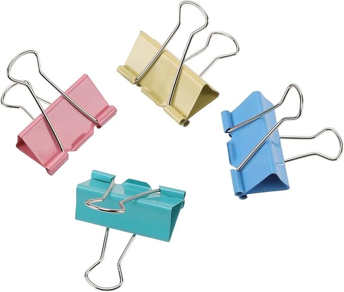 HOZEON 120 Pack 1.6 Inch Large Binder Clips, 41mm Heavy Duty Colored Paper Clamps for Office Documents, Papers Home Organization,4 Colors