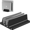 Vertical Laptop Stand, Adjustable 2 Slot Aluminum Desktop Holde(Up to 17.3 inch), Fits All MacBook/Microsoft Surface/HP/Dell/ChromeBook/iPad and Gaming Laptops (Black)
