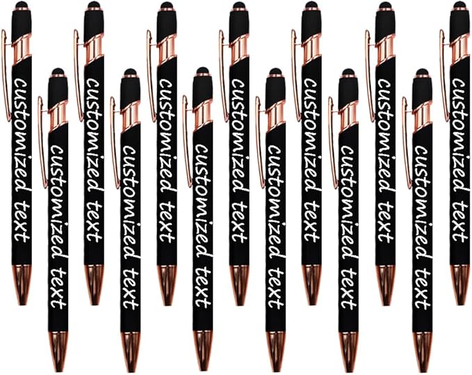Yucold Bulk Custom Personalized Pens with Name & Logo Printing Personalized custom ballpoint pen for Business, Graduation Gifts & Party Events (Black,100)
