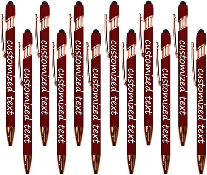 Yucold Bulk Custom Personalized Pens with Name & Logo Printing Personalized custom ballpoint pen for Business, Graduation Gifts & Party Events (burgundy,200)