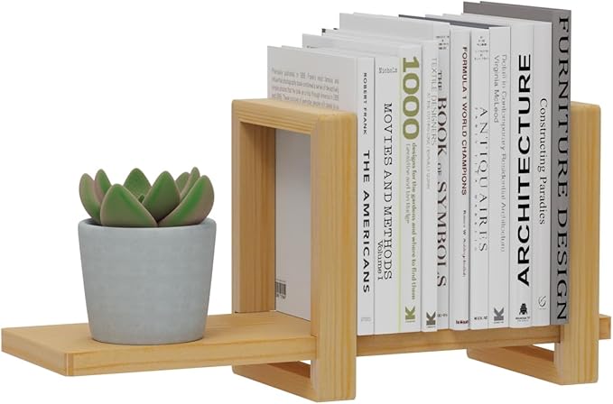 Adjustable Desktop Bookshelf, Retro Tabletop Bookshelf, Desk Shelf for Top of Desk in Living Room, Home, Office, Perfect for Magazine, Books, Cookbooks, No Tools Required to Assemble (Yellow)