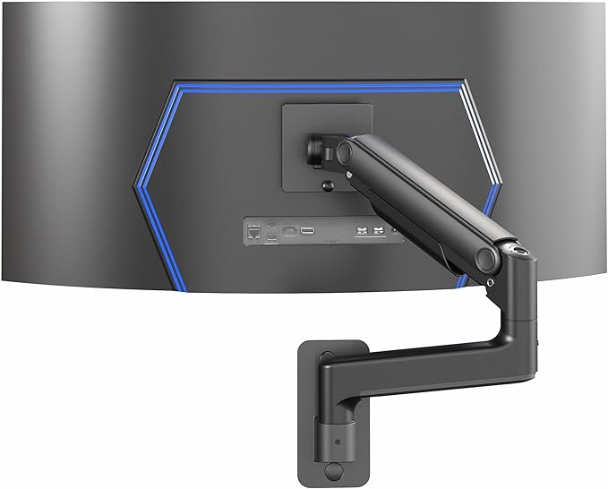 VIVO Premium Ultrawide Monitor Counterbalance Wall Mount for up to 49 inch Screens, Holds 44 lbs, Full Motion, Max VESA 100x100, Black, MOUNT-V101V