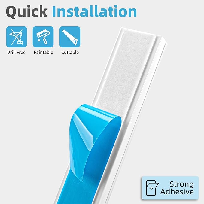 Art3d Cord Hider, 120in Cord Cover, Large Cable Hider, Wire Covers for 4 Cords, Cable Raceway Wire Hider, Wall Mount TV Cords Management, 8X W0.94 H0.54in, White