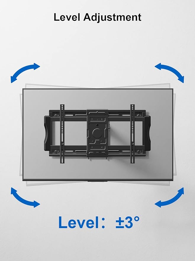 Universal Motion Mount, Dual Arm Design for TVs 43″ - 75″, Extends 24.2″, Dual Stud Mount, VESA 200x100mm to 600x400mm, Lateral & Level Adjustments, UL Tested, Weight Capacity 132 lbs Model ERMML1-01B