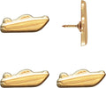 Motor Boat Push Pins - Gold Speedboat Map Pins for Cork Boards, Maps, or Lapel Use - Designed in USA - Set of 4