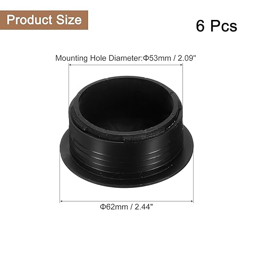 uxcell 6 Pcs Desk Grommet, 2.09 inch 53mm Desk Cable Hole Cover Wire Hole Insert for Home Office Table Cabinet Cord Organizer, Black