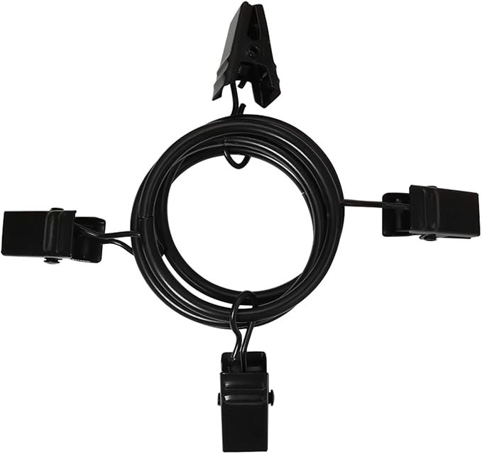 LLPJS 40 Pack Curtain Rings with Clips, Curtain Clip Rings Hooks, Bow Hanger Clips for Hanging Drapery Drapes Bows, Ring 1.26 inch Interior Diameter, Fits up to 1" Rod, Black