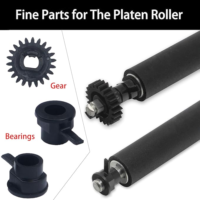 Platen Roller for Zebra QLN320 ZQ620 Thermal Label Barcode Mobile Printer,Label Maker Roller Support Printer P/N:P1031365-022,(Includes Gear Parts)