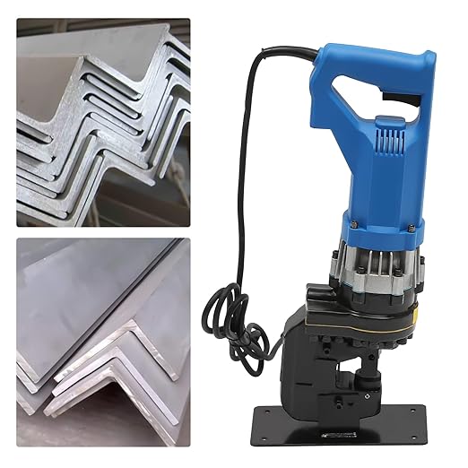 1600W Electric Hydraulic Hole Puncher, Steel Punch Machine with Impact Head 5 Set Dies and Knob Pressure Relief Valve, Portable Punching Machine for Iron Copper Aluminum Plate Angle Steel