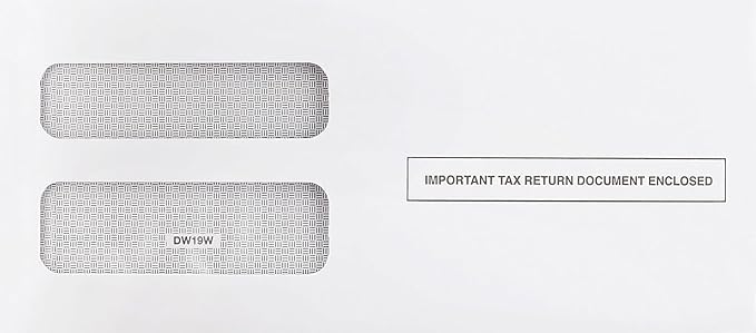 500 1099 NEC Tax Form Envelopes Designed for Printed 1099 NEC Forms 2025, Self-Seal Double-Window, Security Tinted Envelopes, Fits Preprinted 3 up 1099 NEC 2025 Box of 500