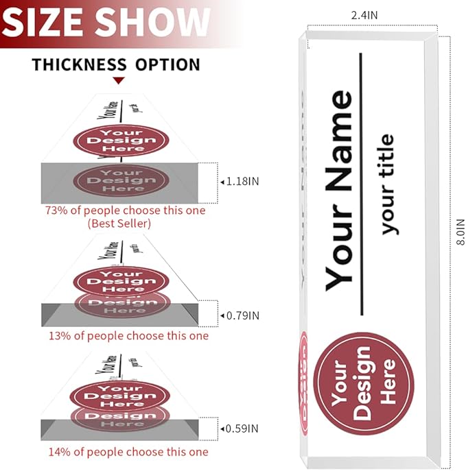 Desk Name Plate Personalized, Custom Name Plates for Desks, Office Desk Decor, Make Your Own Nameplate with Logo, Name Plates for Desks, Personalized Office Gift for Coworkers (Logo) 731