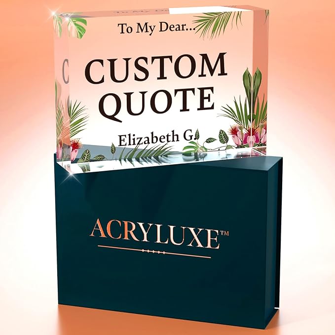 Personalized Gifts, Custom Quote Block Letter Board,Crystal-Clear Acrylic with Gift Box,17 Styles, Holiday and Christmas Gift for Mom, Dad, Girlfriend, Him or Her, Husband, Wife (5"x7, Garden)