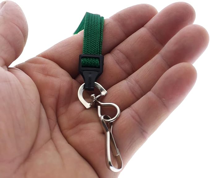 Specialist ID 100 Pack - Premium Flat Breakaway Lanyards for ID Badges & Badge Holders - 3/8" Wide Woven Safety Lanyard with Metal Swivel Hook for Teachers, Students, Cruise, Office (Forest Green)