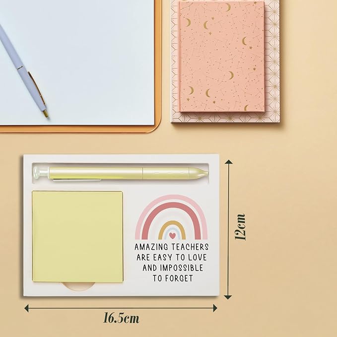 End of The Year Teacher Sticky Note Holder Gifts, Back to School, Teacher Appreciation Week Quote Self-Stick Note Pad Holders ZBA4