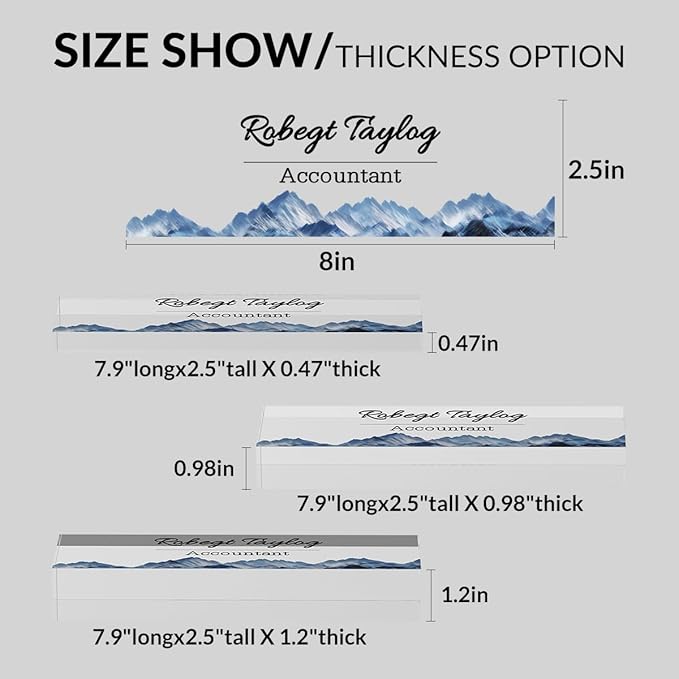 Personalized Office Desk Name Plate on Acrylic Glass - Custom Nameplate Decor, Accessories - Gift for Boss, Coworkers (Watercolor Flowers)