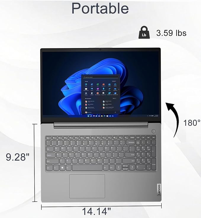 Lenovo Laptop V15 for Business and Student (15.6" FHD Anti-Glare, AMD Ryzen 5 7520U (> Intel i5-1235U), 16GB DDR5 RAM, 512GB SSD), Numeric Keypad, Webcam w/Shutter, Ethernet, Wi-Fi 6, HDMI, Win 11 Pro