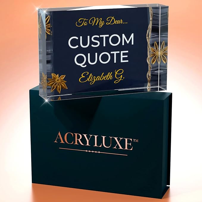 Custom Acrylic Sign Personalized, Custom Desk Name Plate, 18 Styles, (4"x6"), With Gift Box, USA Made by Acryluxe. (Trenton)