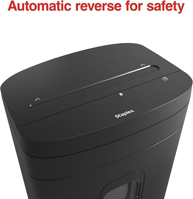 Staples Paper Shredder, 10-Sheet Micro-Cut, Anti-Jam, for Office & Home Use with 5 Gallon Pull-Out Bin, Black