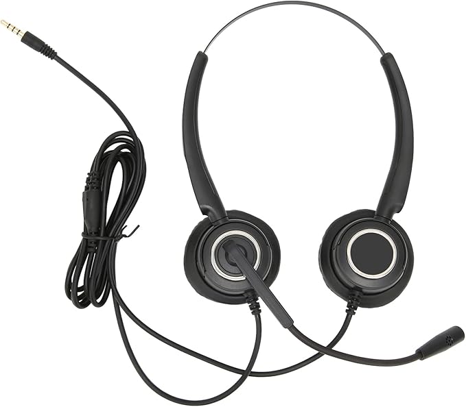 XinrZythrop Customer Service Headset with Noise Cancelling, Wired Office Headphones for Call Center, USB Cable Control Business Headset with 3.5mm Jack, Adjustable Microphone Boom for Clear Co