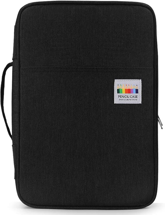YOUSHARES Big Capacity Colored Pencil Case - 300 Slots large Pen Case Organizer with Multilayer Holder for Prismacolor Colored Pencils & Gel Pen (Black)